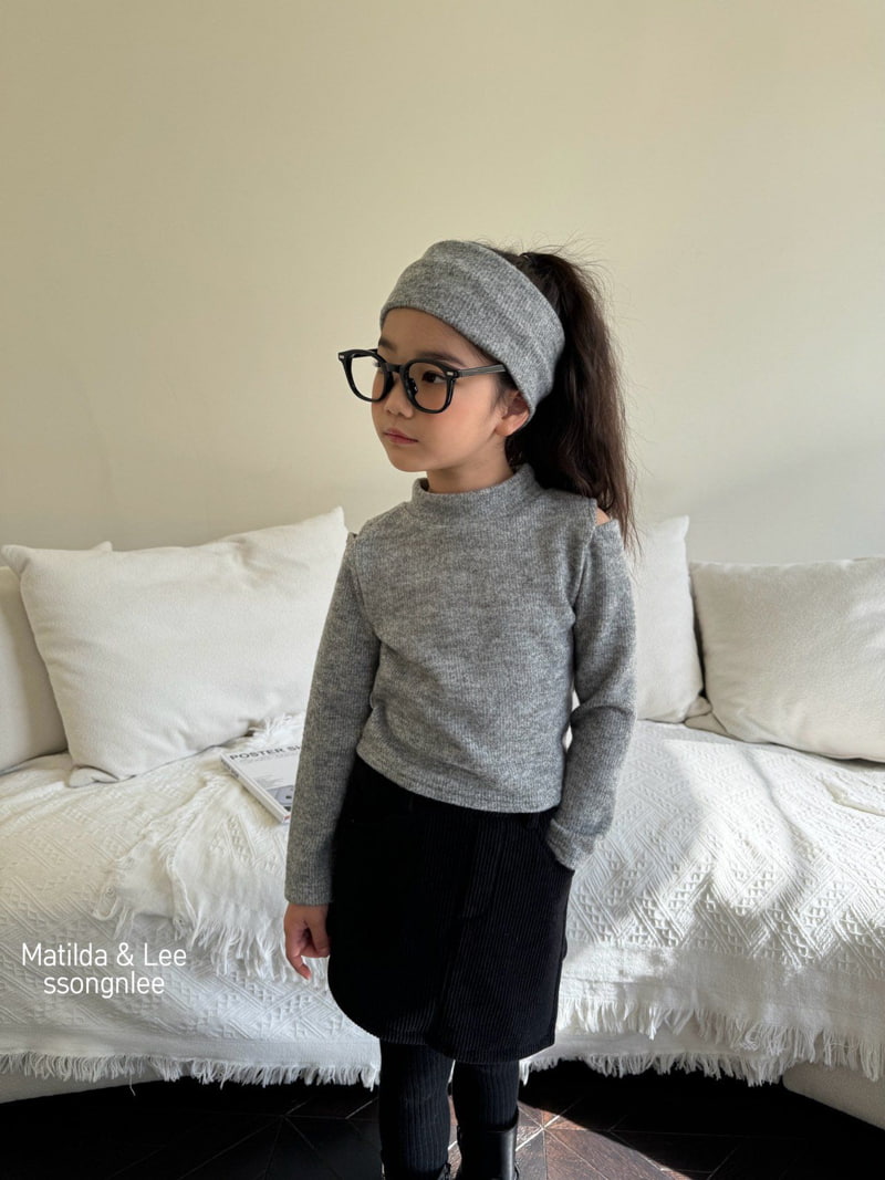 Matilda & Lee - Korean Children Fashion - #kidsstore - Knit Shoulder Slit Mockneck Tee - 9