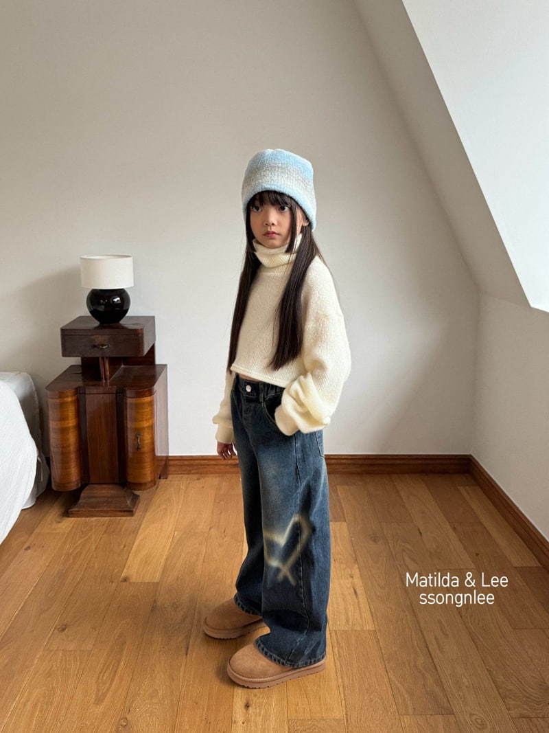 Matilda & Lee - Korean Children Fashion - #kidzfashiontrend - Vintage Heart Denim Pants - 10