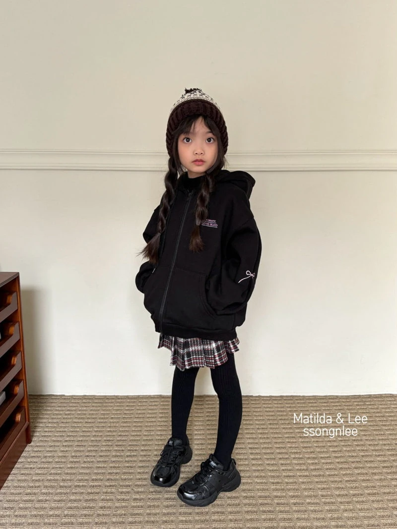 Matilda & Lee - Korean Children Fashion - #kidzfashiontrend - Embroidered Ribbon Hooded Zip-up - 7