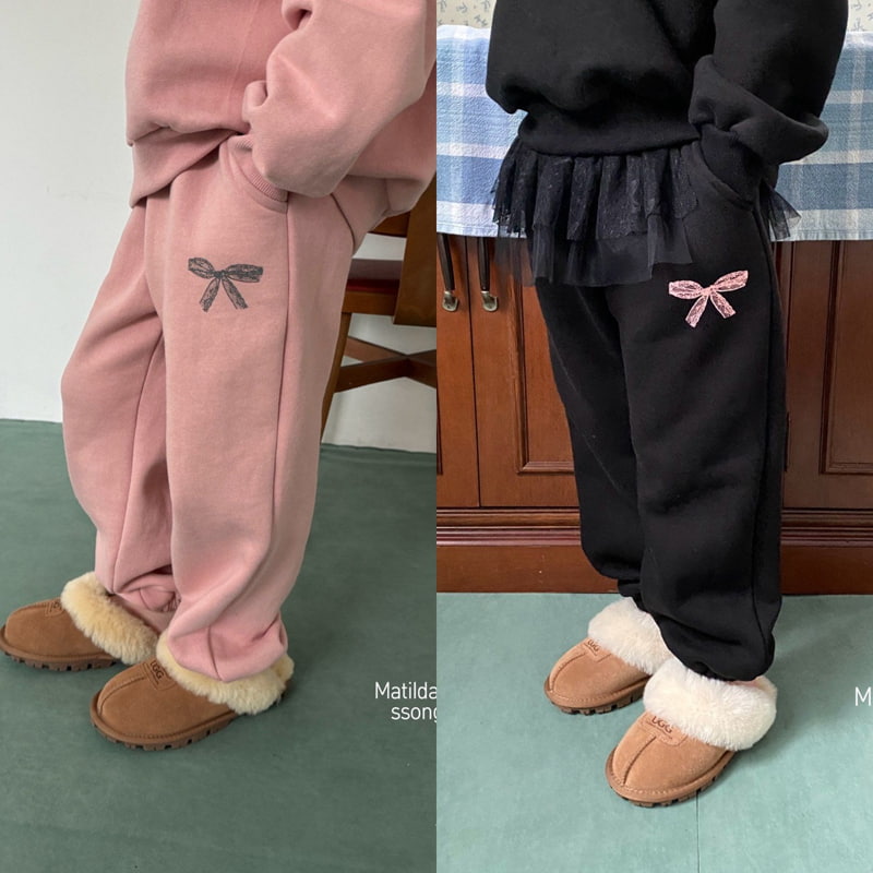 Matilda & Lee - Korean Children Fashion - #littlefashionista - Lace Ribbon Jogger Pants