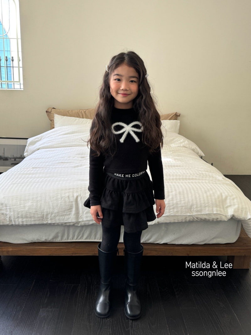 Matilda & Lee - Korean Children Fashion - #magicofchildhood - Mink Ribbon Mockneck Tee - 4