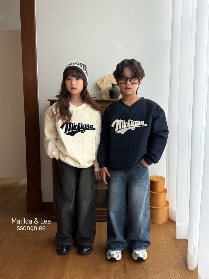 Matilda & Lee - Korean Children Fashion - #minifashionista - Michigan padded sweatshirt - 3