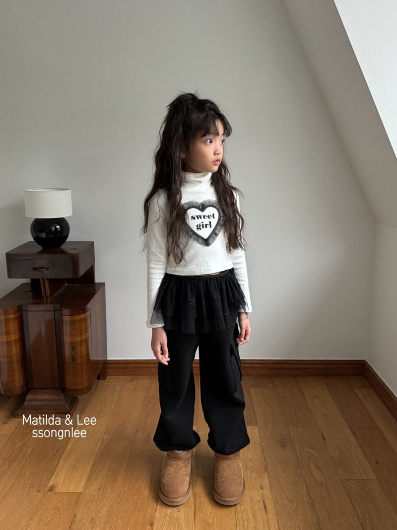 Matilda & Lee - Korean Children Fashion - #minifashionista - Lace Heart Turtleneck Tee - 5