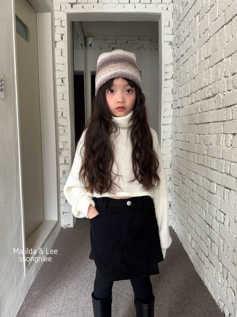 Matilda & Lee - Korean Children Fashion - #minifashionista - Crop Turtleneck Knit  - 3