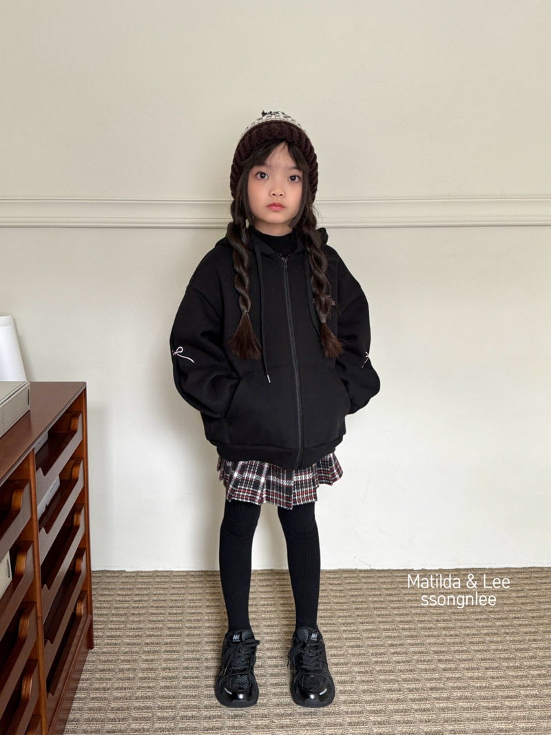 Matilda & Lee - Korean Children Fashion - #minifashionista - Embroidered Ribbon Hooded Zip-up - 11