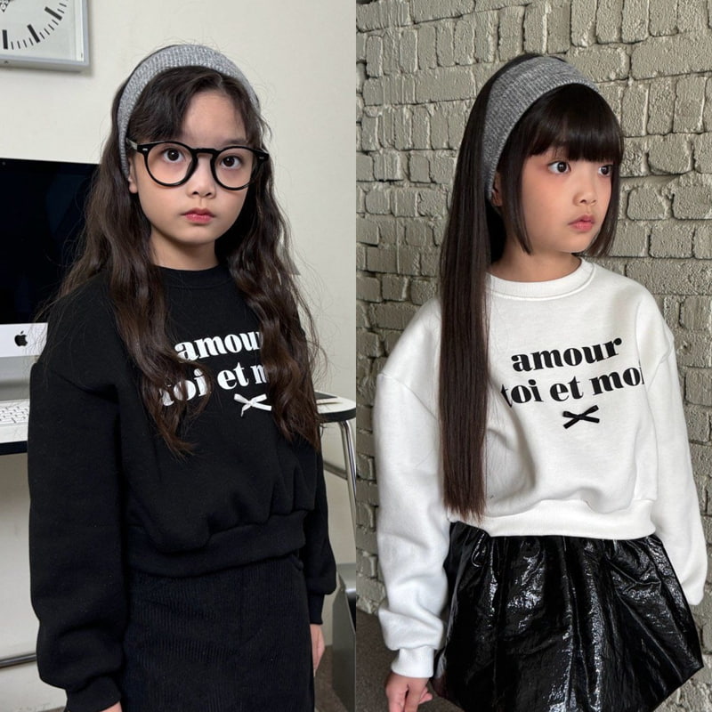 Matilda & Lee - Korean Children Fashion - #minifashionista - Amor Crop Sweatshirt