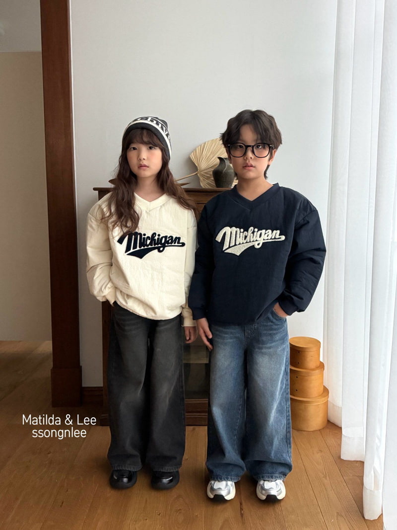 Matilda & Lee - Korean Children Fashion - #minifashionista - Michigan padded sweatshirt - 4