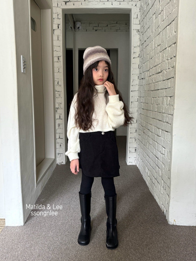 Matilda & Lee - Korean Children Fashion - #minifashionista - Crop Turtleneck Knit  - 4