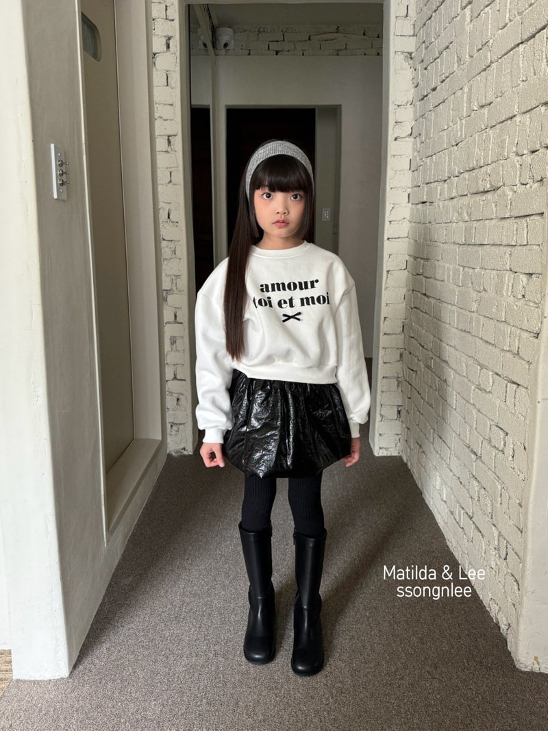 Matilda & Lee - Korean Children Fashion - #prettylittlegirls - Amor Crop Sweatshirt - 2