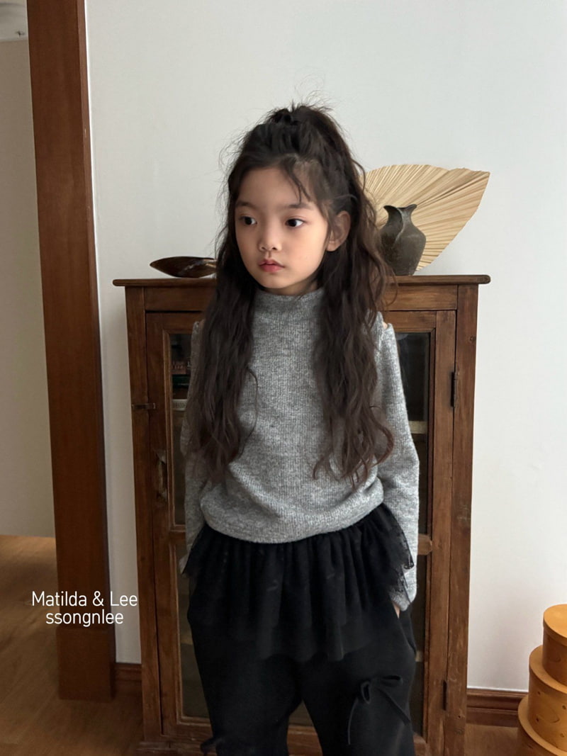 Matilda & Lee - Korean Children Fashion - #stylishchildhood - Knit Shoulder Slit Mockneck Tee - 2