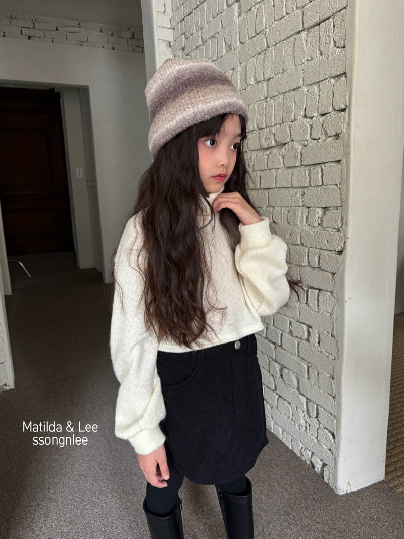 Matilda & Lee - Korean Children Fashion - #stylishchildhood - Crop Turtleneck Knit  - 7