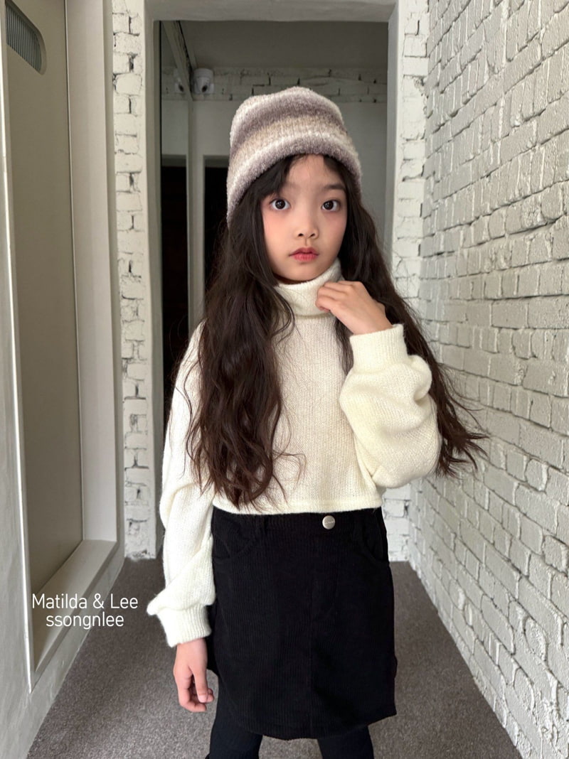 Matilda & Lee - Korean Children Fashion - #todddlerfashion - Crop Turtleneck Knit  - 5