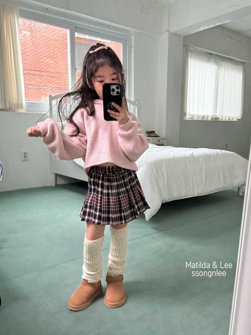 Matilda & Lee - Korean Children Fashion - #todddlerfashion - Check Pleated Skirt