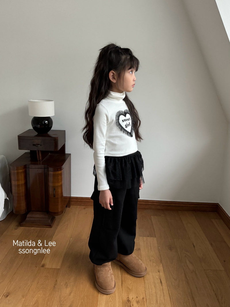 Matilda & Lee - Korean Children Fashion - #toddlerclothing - Lace Heart Turtleneck Tee - 8