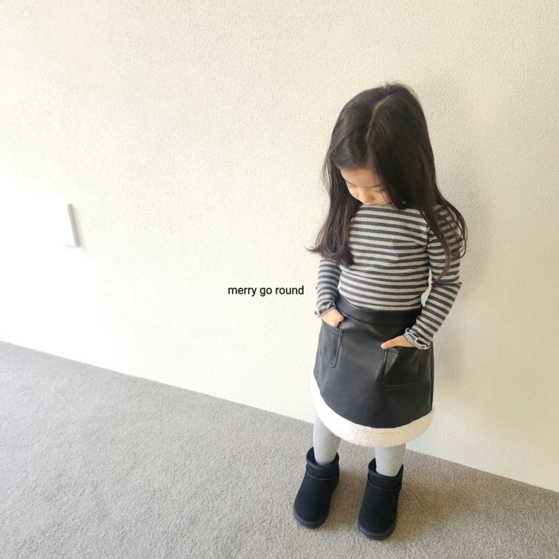 Merry Go Round - Korean Children Fashion - #Kfashion4kids - Striped Peach Mockneck - 3