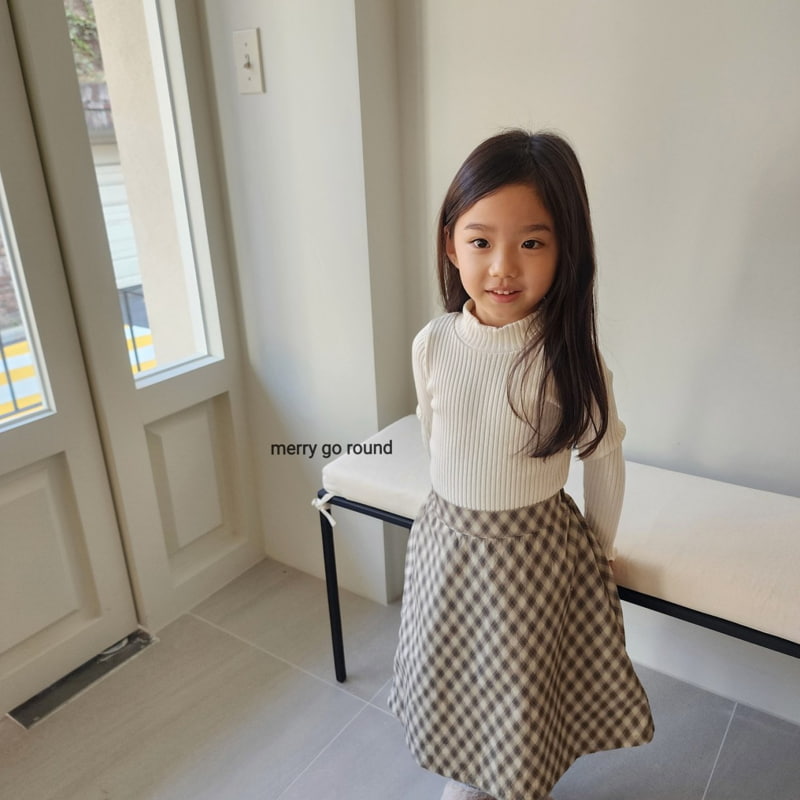 Merry Go Round - Korean Children Fashion - #childrensboutique - Check Skirt - 4