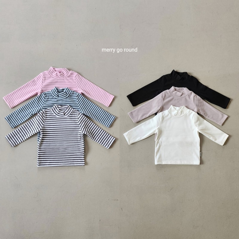 Merry Go Round - Korean Children Fashion - #discoveringself - Fleece Mockneck Tee