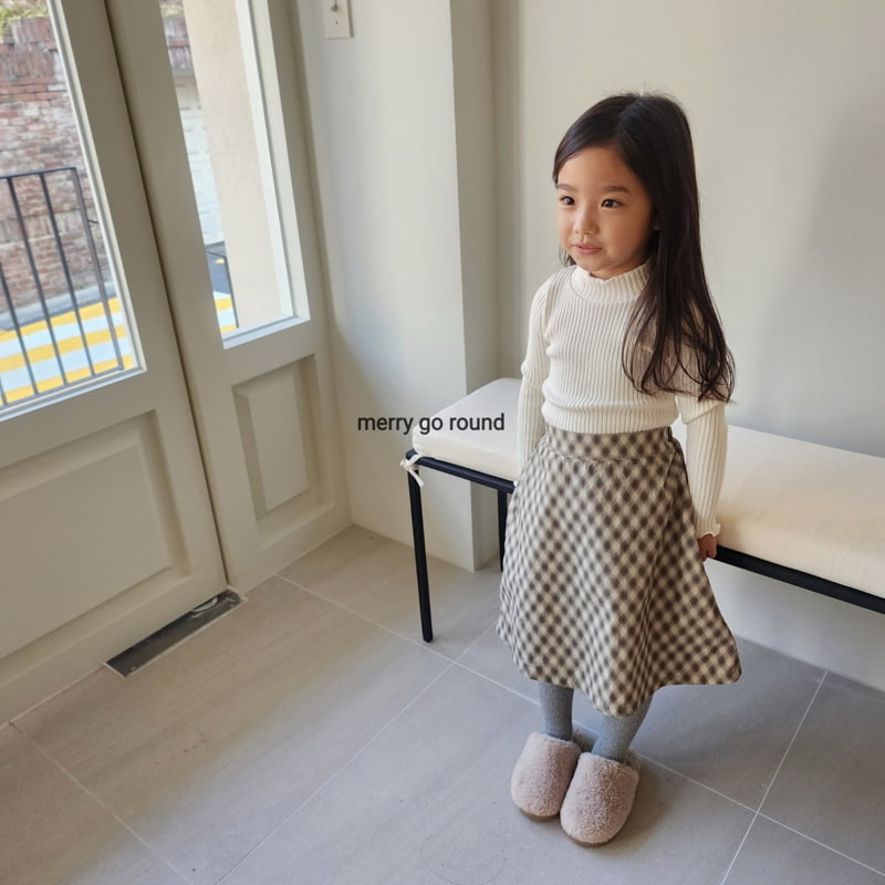 Merry Go Round - Korean Children Fashion - #discoveringself - Check Skirt - 5