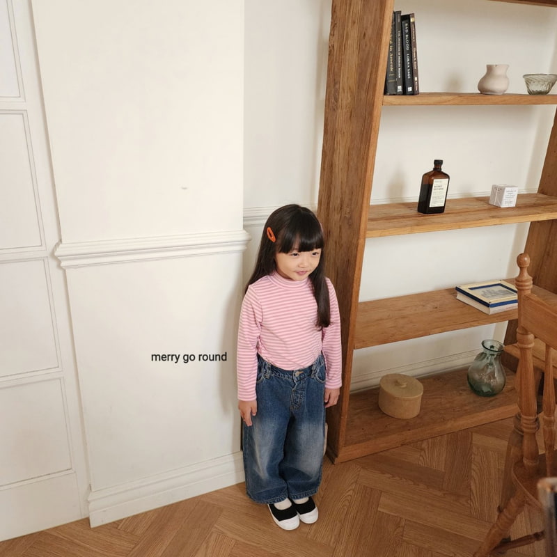 Merry Go Round - Korean Children Fashion - #prettylittlegirls - Fleece Mockneck Tee - 10