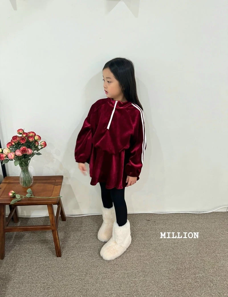 Million Dollar Baby - Korean Children Fashion - #toddlerclothing - Velvet Anorak Set - 8