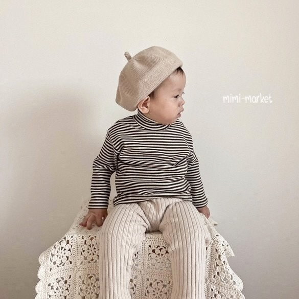 Mimi Market - Korean Baby Fashion - #babyboutiqueclothing - Stripe Turtleneck Tee - 9