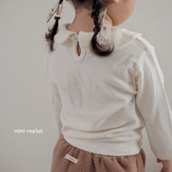 Mimi Market - Korean Baby Fashion - #babyclothing - Pom Pom Collar Tee