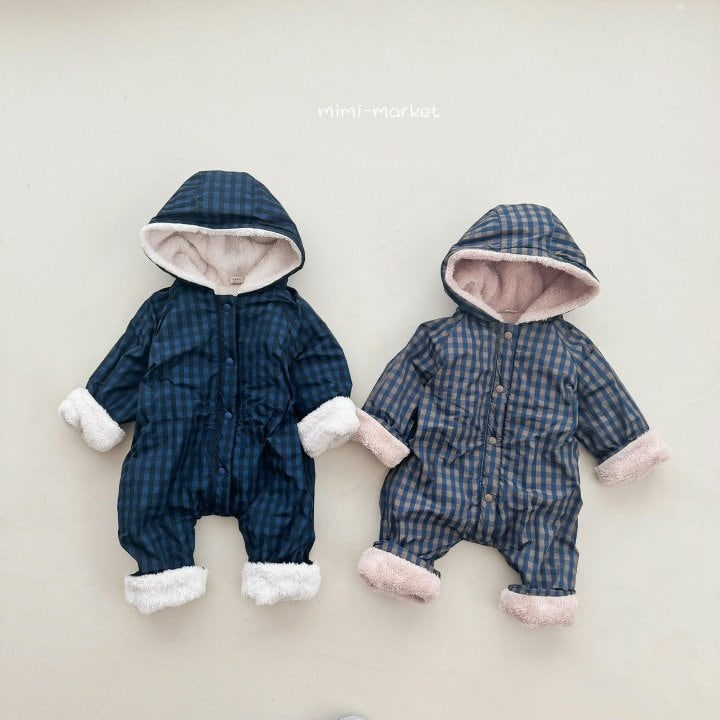 Mimi Market - Korean Baby Fashion - #babyfever - Check Hooded Suit - 11