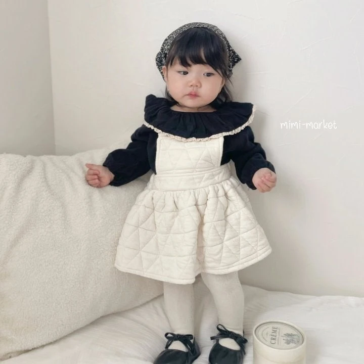 Mimi Market - Korean Baby Fashion - #babyoutfit - Quilted Suspenders One-piece - 8