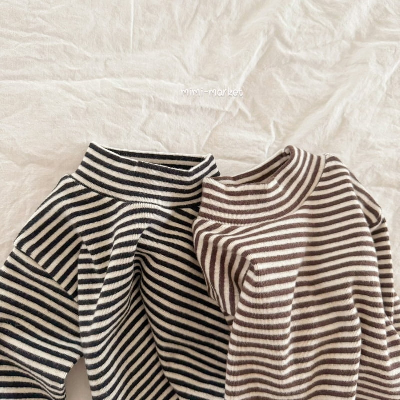 Mimi Market - Korean Baby Fashion - #babyoutfit - Stripe Turtleneck Tee - 2