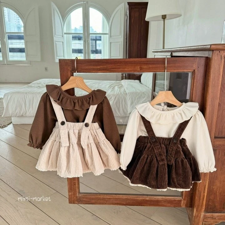 Mimi Market - Korean Baby Fashion - #babyoutfit - Bebe Suspenders Skirt - 5