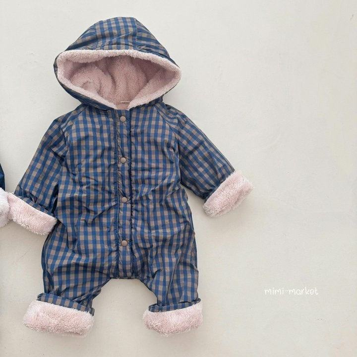 Mimi Market - Korean Baby Fashion - #babywear - Check Hooded Suit - 3