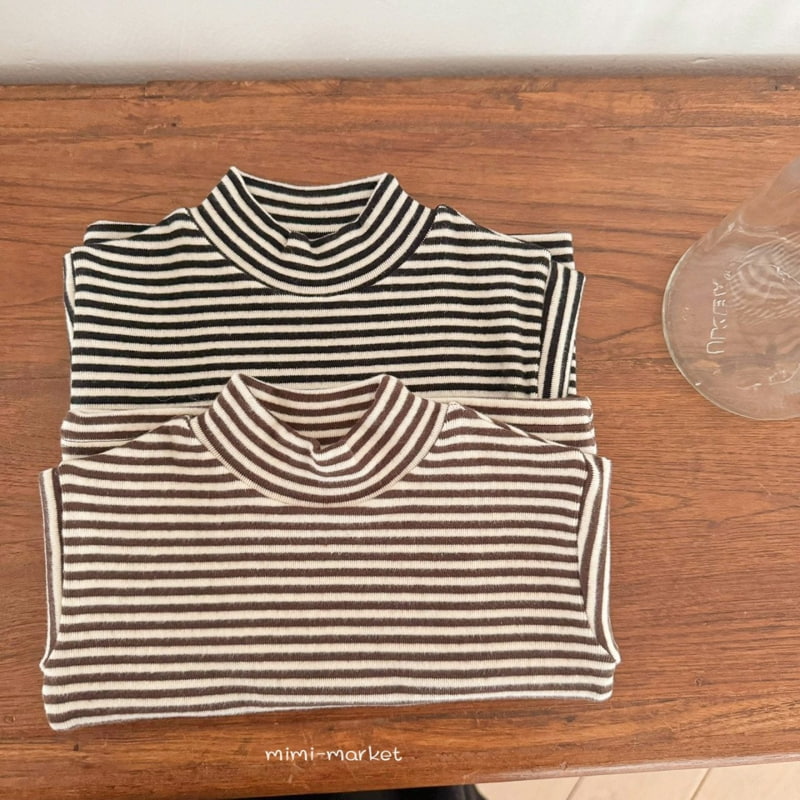 Mimi Market - Korean Baby Fashion - #babyoutfit - Stripe Turtleneck Tee - 4