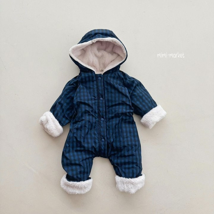 Mimi Market - Korean Baby Fashion - #babywear - Check Hooded Suit - 4