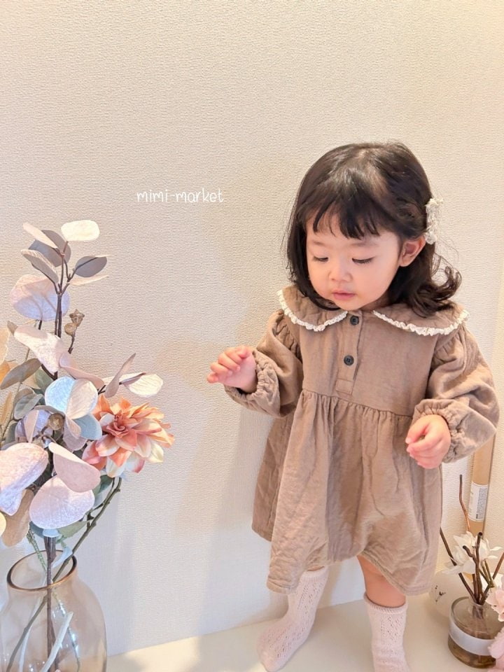 Mimi Market - Korean Baby Fashion - #onlinebabyboutique - Nunu Collar One-Piece - 7