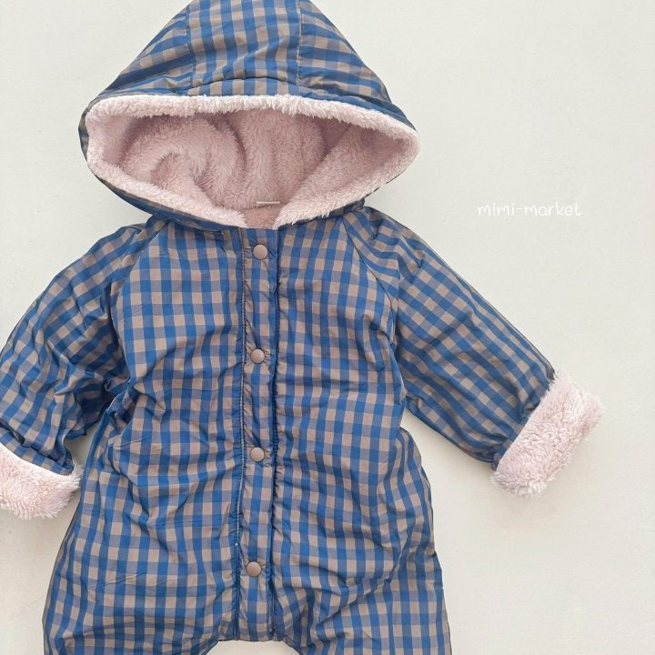 Mimi Market - Korean Baby Fashion - #onlinebabyshop - Check Hooded Suit - 5