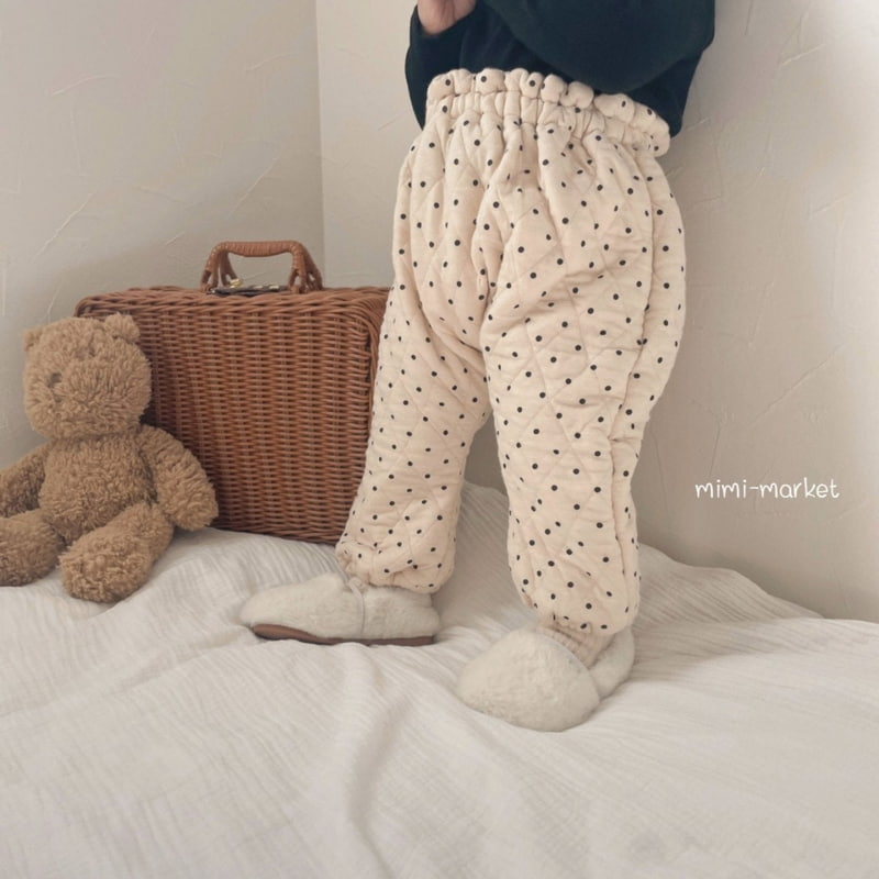 Mimi Market - Korean Baby Fashion - #onlinebabyshop - Dot Quilted Pants - 10