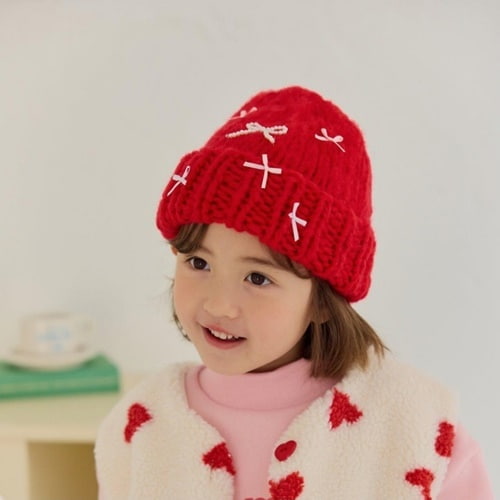 Mini Mellow - Korean Children Fashion - #fashionkids - Ribbon Big Beanie