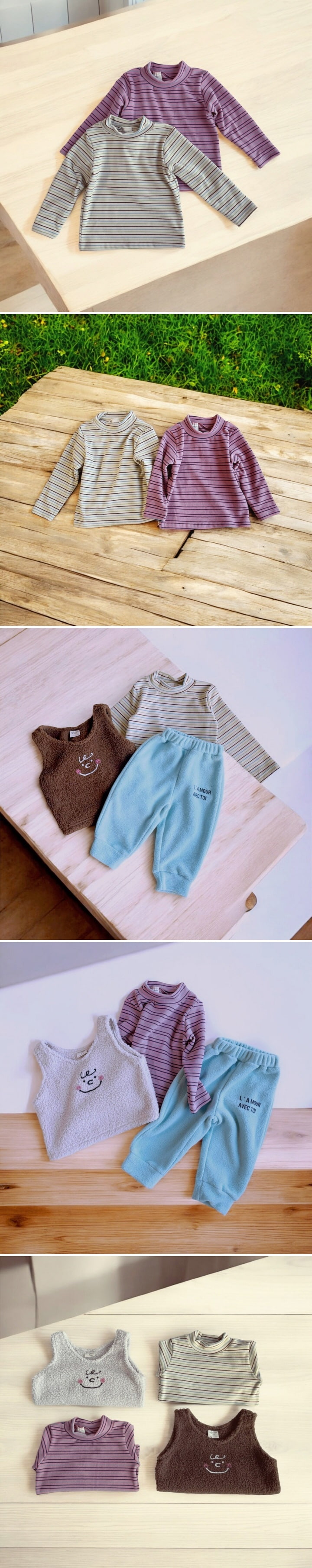 Mini Mellow - Korean Children Fashion - #minifashionista - Half Turtleneck Span Stripe Tee - 2