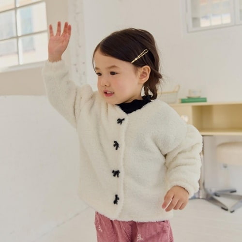 Mini Mellow - Korean Children Fashion - #prettylittlegirls - Ribbon Button Cardigan