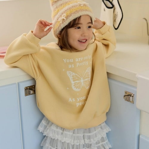 Mini Mellow - Korean Children Fashion - #toddlerclothing - Butterfly Fleece Sweatshirts