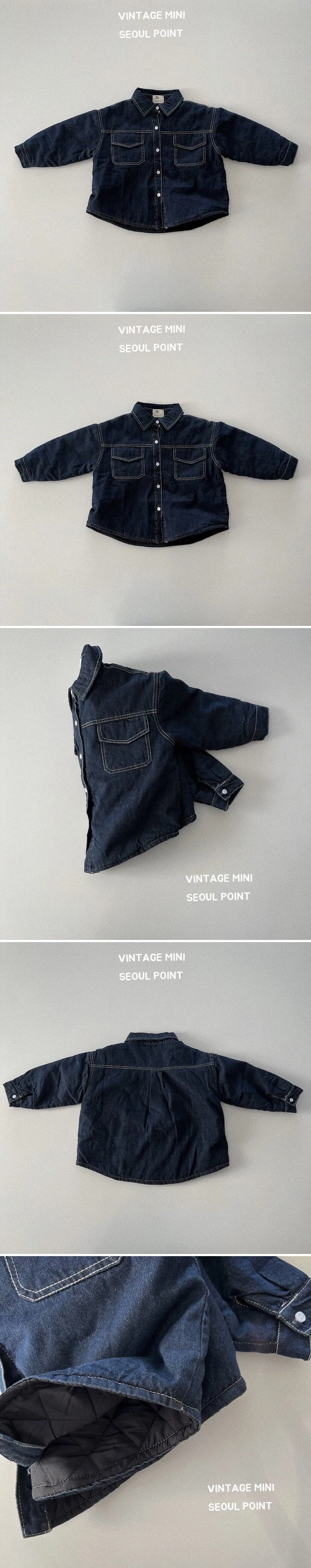 Minipoint - Korean Children Fashion - #Kfashion4kids - Quilting Padding Denim Jacket