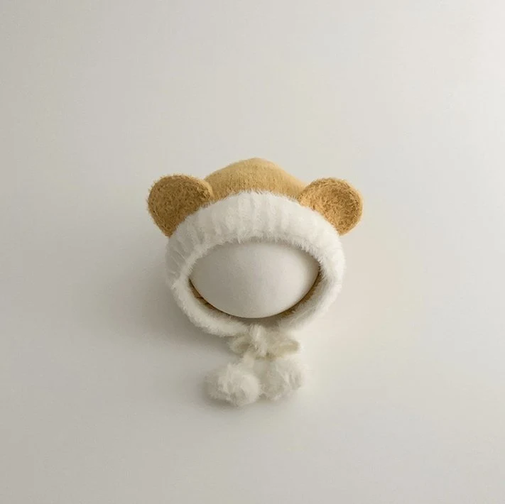 Miso - Korean Baby Fashion - #babyfever - Bobble Bear Bonnet Hat - 5