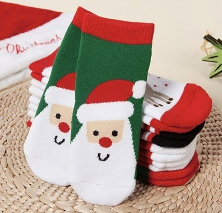 Miso - Korean Baby Fashion - #babyoutfit - Stripe Santa Socks Set