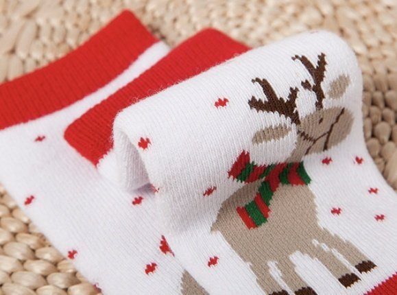 Miso - Korean Baby Fashion - #onlinebabyboutique - Stripe Santa Socks Set - 3