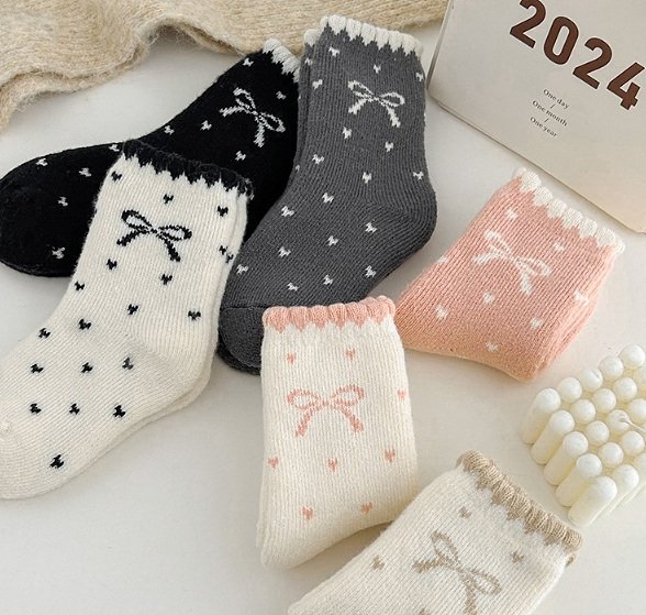 Miso - Korean Children Fashion - #childofig - Ribbon Love Socks Set (set of 3) - 3