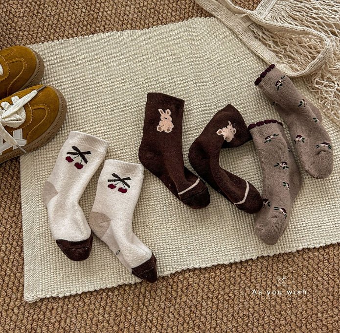 Miso - Korean Children Fashion - #fashionkids - Bunny Cherry Socks Set