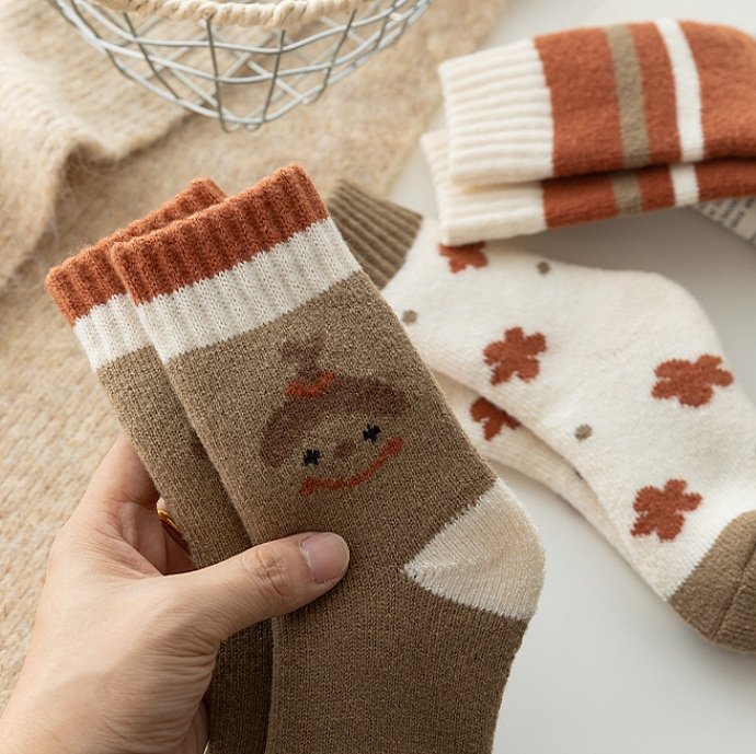 Miso - Korean Children Fashion - #kidsshorts - Chestnut Flower Socks Set - 10