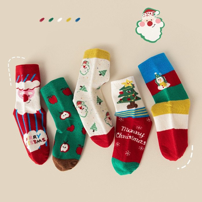 Miso - Korean Children Fashion - #kidsshorts - Santa Claus Socks Set - 3