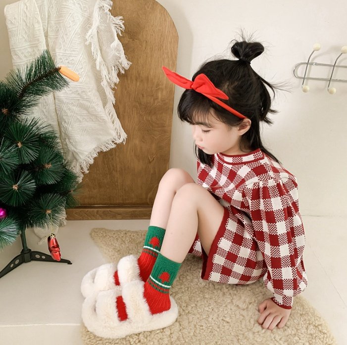 Miso - Korean Children Fashion - #littlefashionista - Christmas Red Socks Set - 5