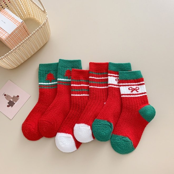 Miso - Korean Children Fashion - #magicofchildhood - Christmas Red Socks Set - 6